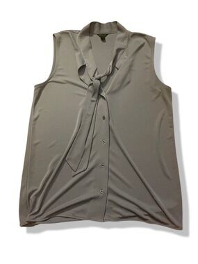 LOFT Brand Gray Button-Up Sleeveless Blouse Size S